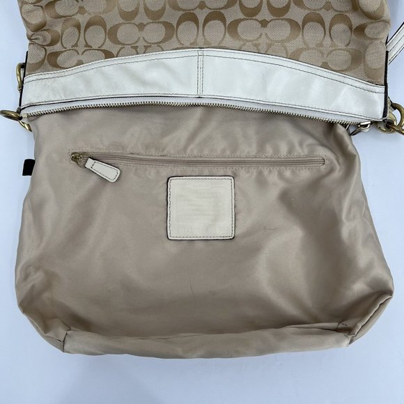 COACH Bag 519402 Canvas & Leather Handbag Shoulder Crossbody Tan Brown Yellow - Picture 10 of 12